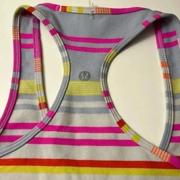 Lululemon Athletica Woman Groovy Stripe Multi Cool Racerback Tank Size Small - Picture 7 of 8